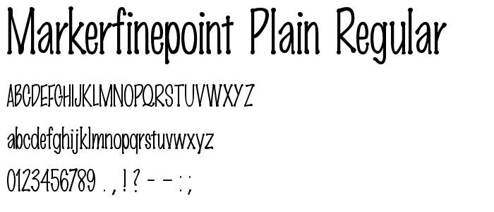 MarkerFinePoint-Plain Regular font